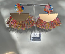 Load image into Gallery viewer, Round Fan Tassel Earrings
