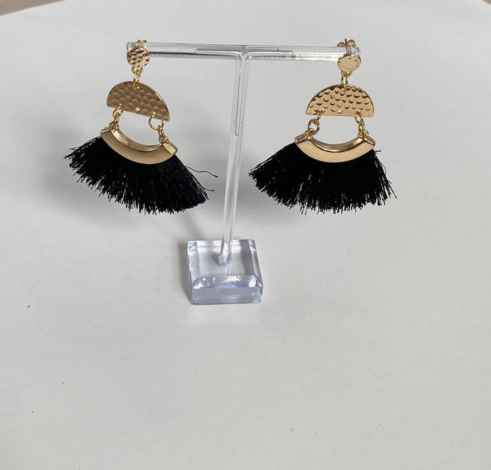 Half Moon Tassel Earrings